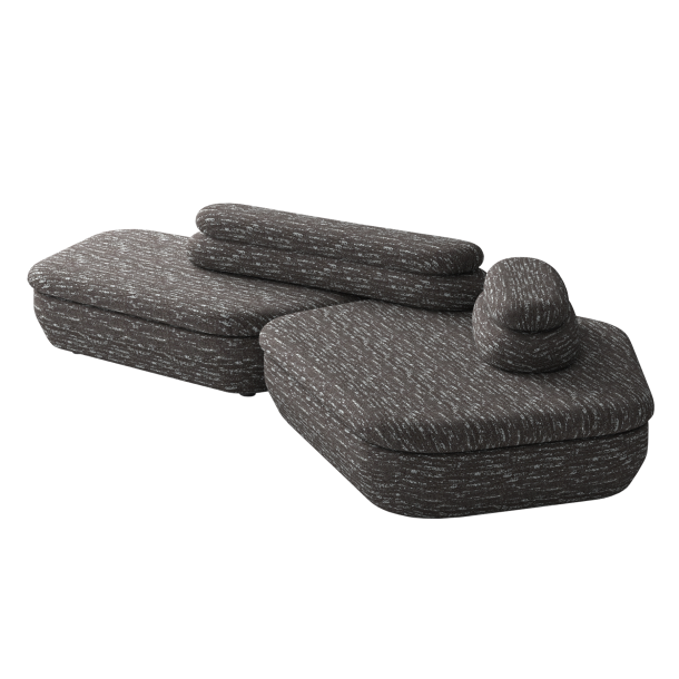 YAU-YAU Four Seater Corner Sofa | Fabric | W: 3255 mm