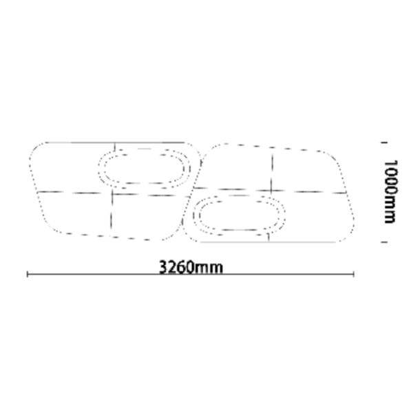 YAU-YAU Four Seater Sofa| Fabric | W: 3260 mm