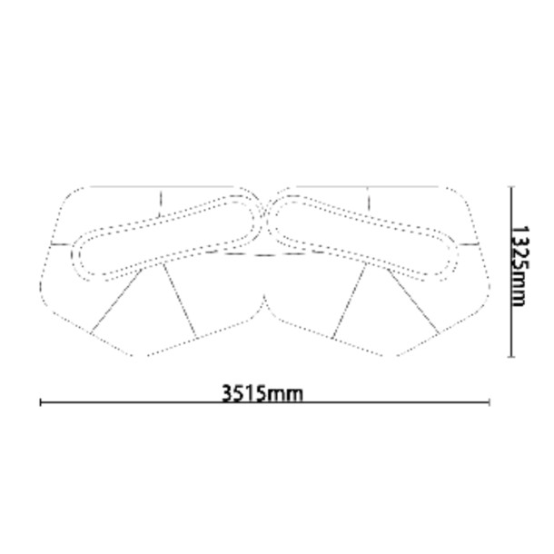 YAU-YAU Four Seater Sofa | Fabric | W: 3515 mm