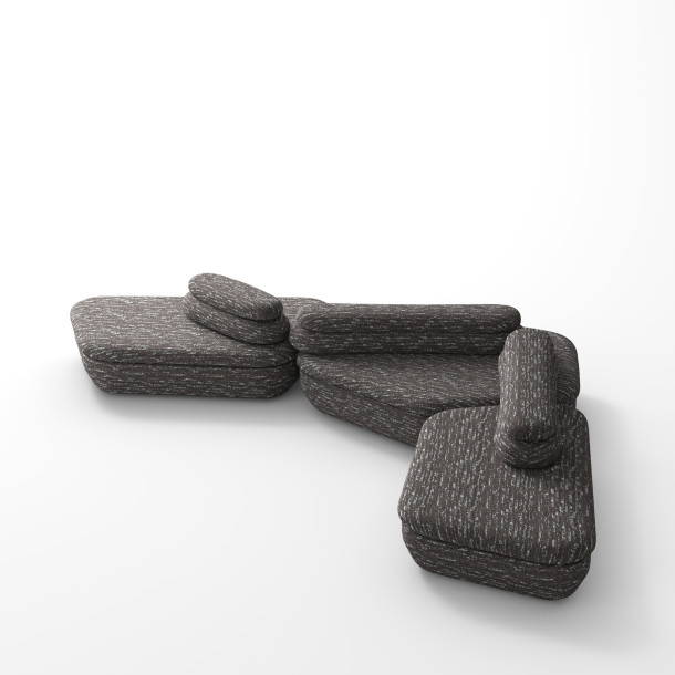 YAU-YAU Modular Sofa | Fabric | W: 3890 mm