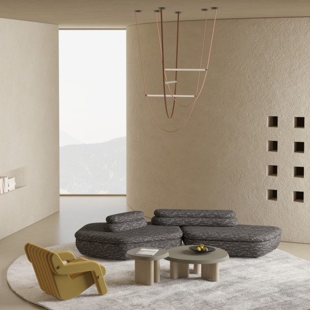 YAU-YAU Four Seater Modular Sofa | Fabric | W: 3335 mm