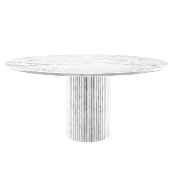 PAS-PAS Dining Table (Cylindrical Base)| Italian Carrara
