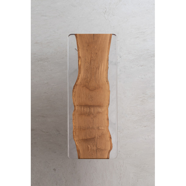 French Solid White Oak Wood Slab w/ Clear Resin | 2.2M