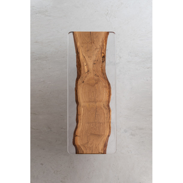 French Solid White Oak Wood Slab w/ Clear Resin | 2.2M