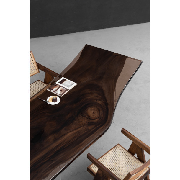 South American Solid Rainwood Slab w/ Cognac Resin | 2.3M