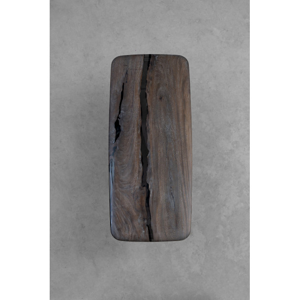 South American Solid Rainwood Slab w/ Grey Resin | 1.8M