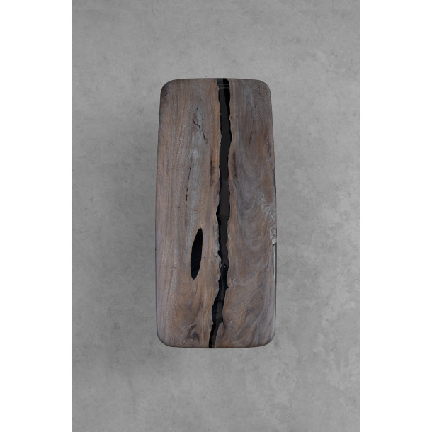 South American Solid Rainwood Slab w/ Grey Resin | 1.8M