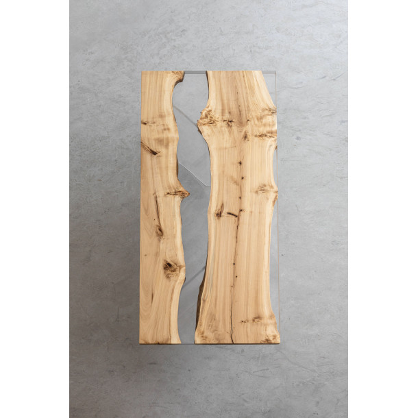 French Solid Aspen Wood Slab w/ Clear Resin | 1.8M