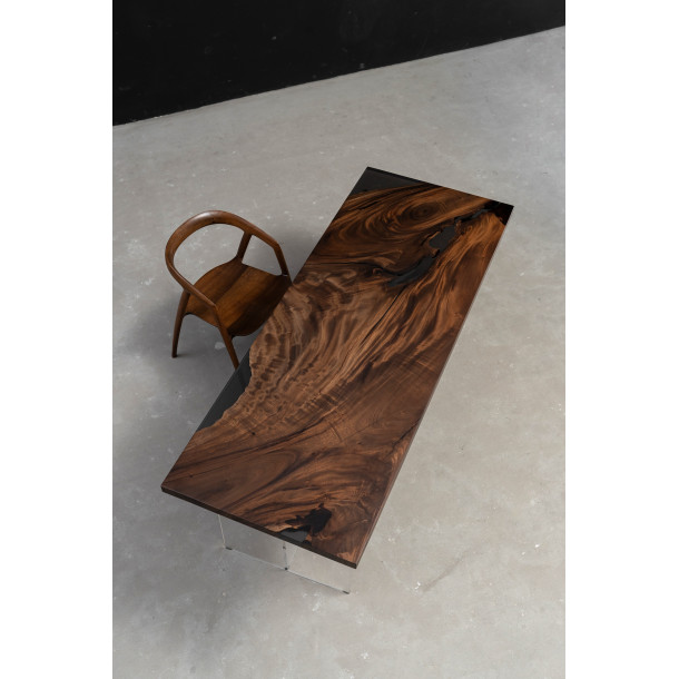 South American Solid Rainwood Slab w/ Grey Resin | 2.1M