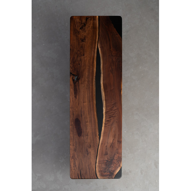 North American Solid Walnut Wood Slab w/ Grey Resin | 2.7M