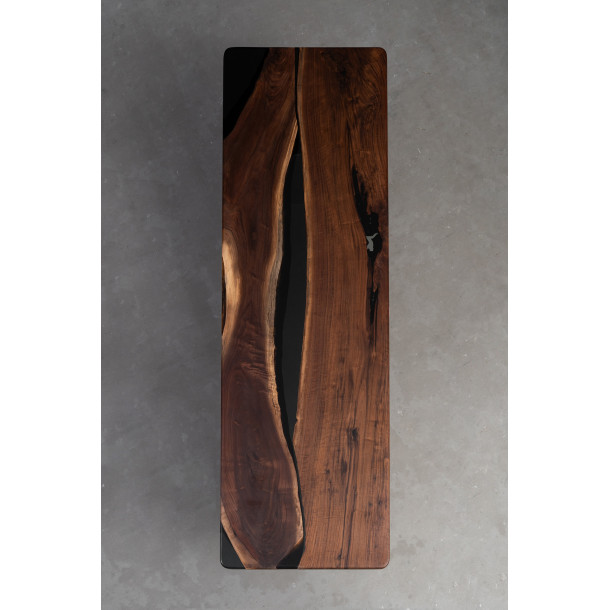 North American Solid Walnut Wood Slab w/ Grey Resin | 2.7M