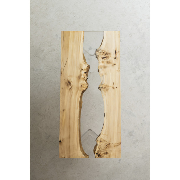 French Solid Aspen Wood Slab w/ Clear Resin | 1.79M