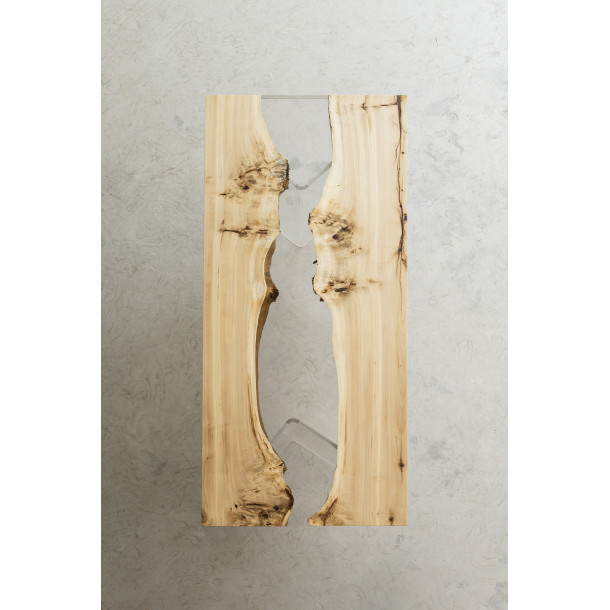 French Solid Aspen Wood Slab w/ Clear Resin | 1.79M