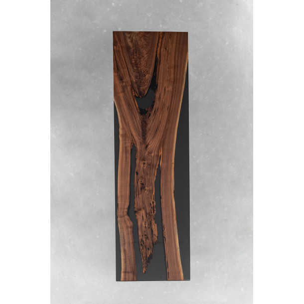 North American Solid Walnut Wood Slab w/ Grey Resin in Matt Finish | 2.6M