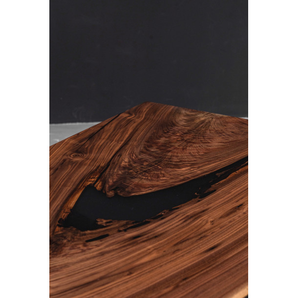 North American Solid Walnut Wood Slab w/ Grey Resin in Matt Finish | 2.6M