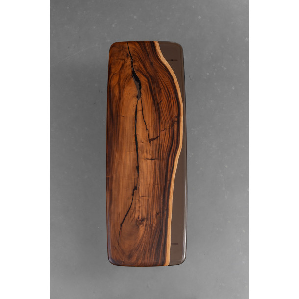 South American Solid Rainwood Slab w/ Cognac Resin | 2.4M