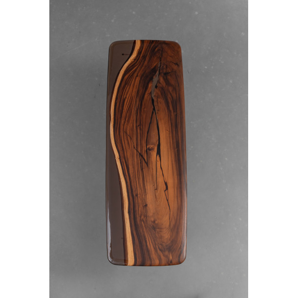 South American Solid Rainwood Slab w/ Cognac Resin | 2.4M