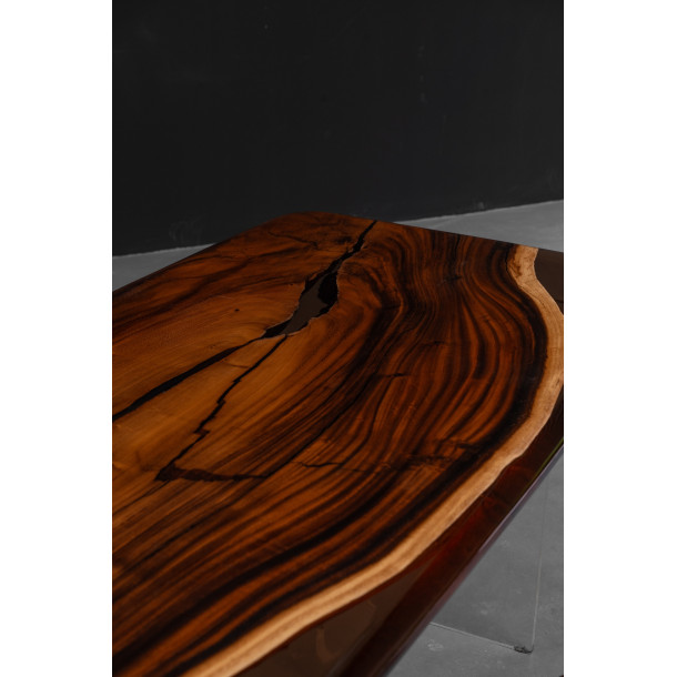 South American Solid Rainwood Slab w/ Cognac Resin | 2.4M