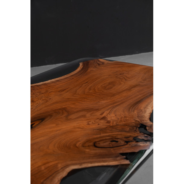 North American Solid Walnut Wood Slab w/ Grey Resin | 1.85M