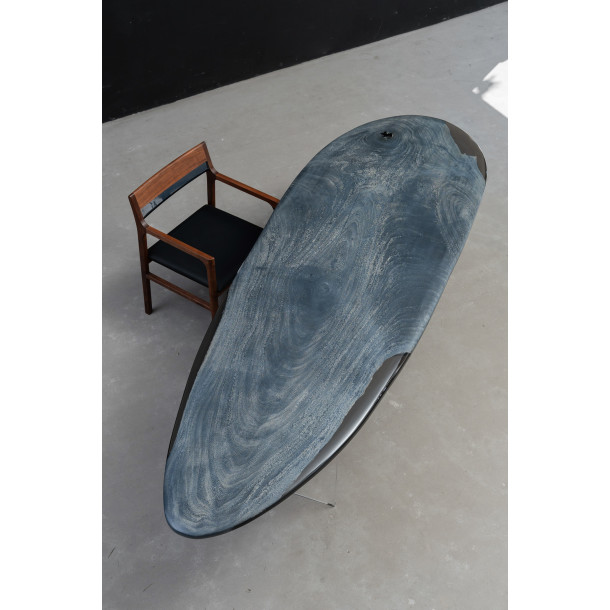 South American Solid Rainwood Slab w/ Grey Resin | 3.04M