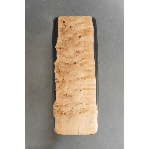 French Solid Aspen Wood Slab w/ Grey Resin | 2.2M
