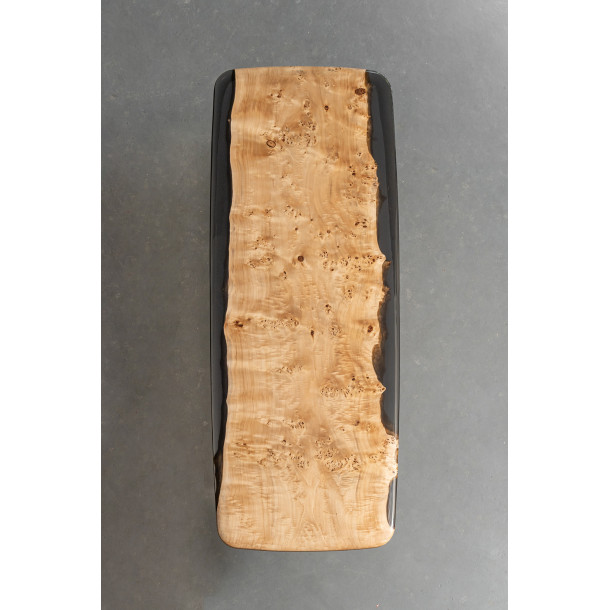 French Solid Aspen Wood Slab w/ Grey Resin | 2.2M