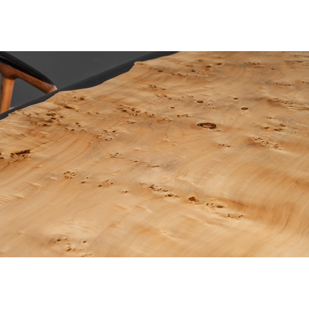 French Solid Aspen Wood Slab w/ Grey Resin | 2.2M