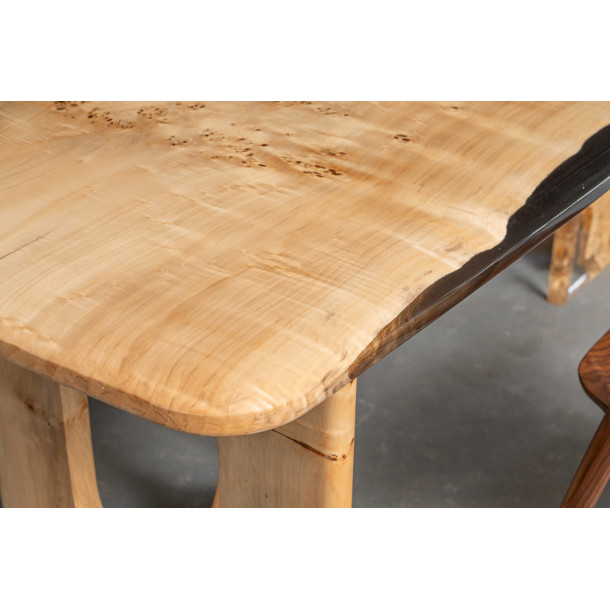 French Solid Aspen Wood Slab w/ Grey Resin | 2.2M