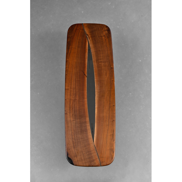 North American Solid Walnut Wood Slab w/ Grey Resin | 2.51M
