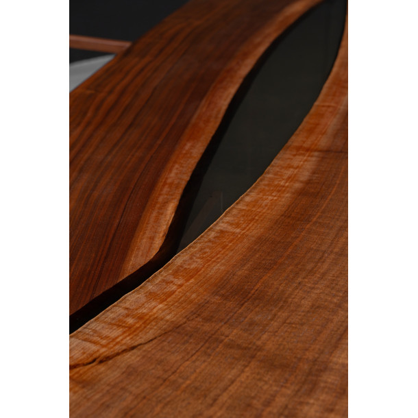 North American Solid Walnut Wood Slab w/ Grey Resin | 2.51M