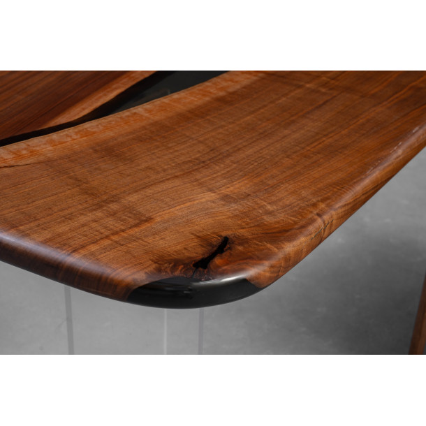 North American Solid Walnut Wood Slab w/ Grey Resin | 2.51M