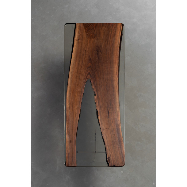 North American Solid Walnut Wood Slab w/ Grey Resin | 1.95M