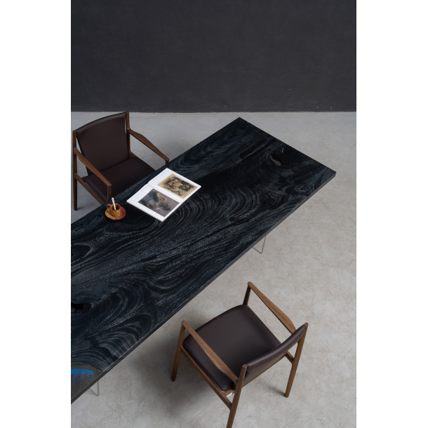 South American Solid Rainwood Slab w/ Grey Resin | 2.8M
