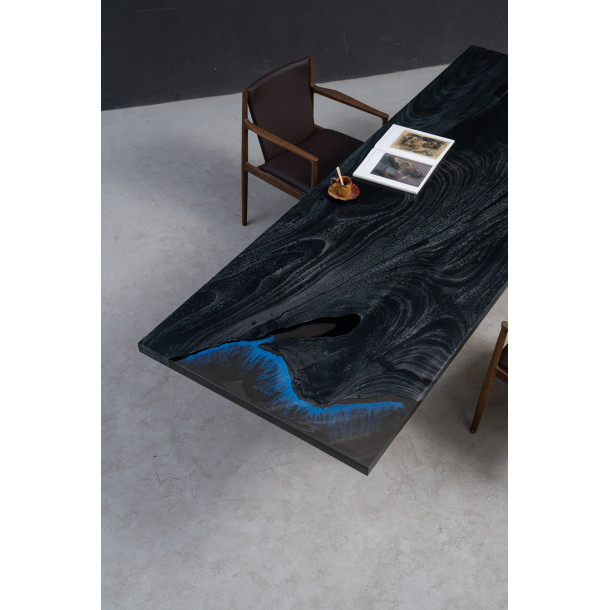 South American Solid Rainwood Slab w/ Grey Resin | 2.8M