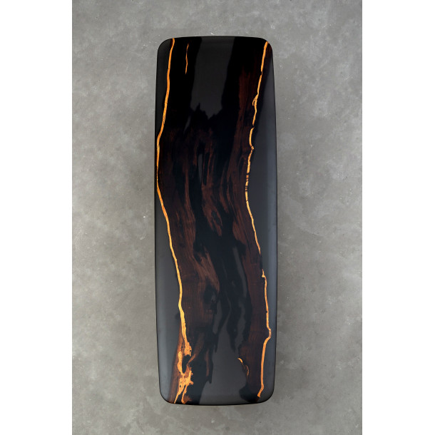 African Solid Blackwood Slab w/ Grey Resin in Matt Finish | 2.4M