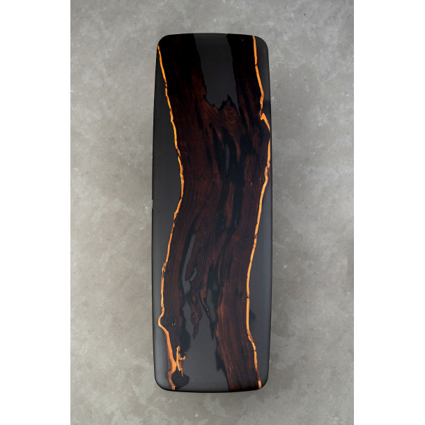 African Solid Blackwood Slab w/ Grey Resin in Matt Finish | 2.4M