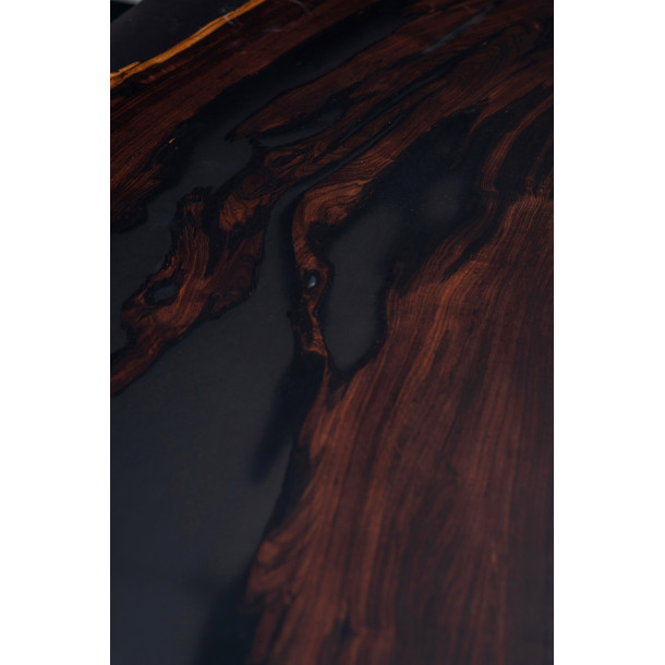 African Solid Blackwood Slab w/ Grey Resin in Matt Finish | 2.4M