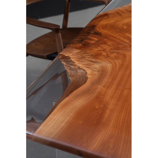 Japanese Beech Wood Slab w/ Clear Resin | 2.1M