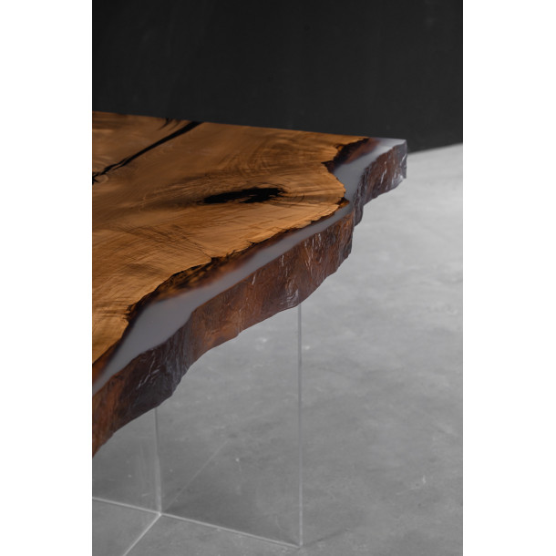 Japanese Solid Castanopsis Wood Slab w/ Clear Resin in Matt Finish | 1.57M