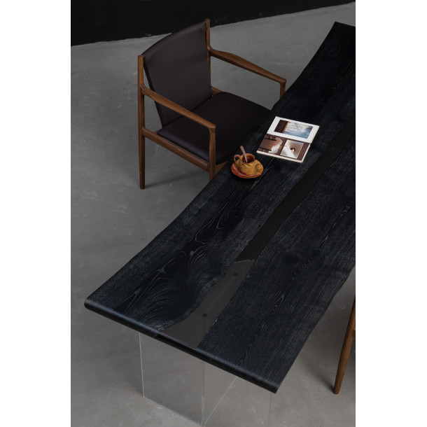 American Solid Ash Wood Slab w/ Grey Resin | 2.4M