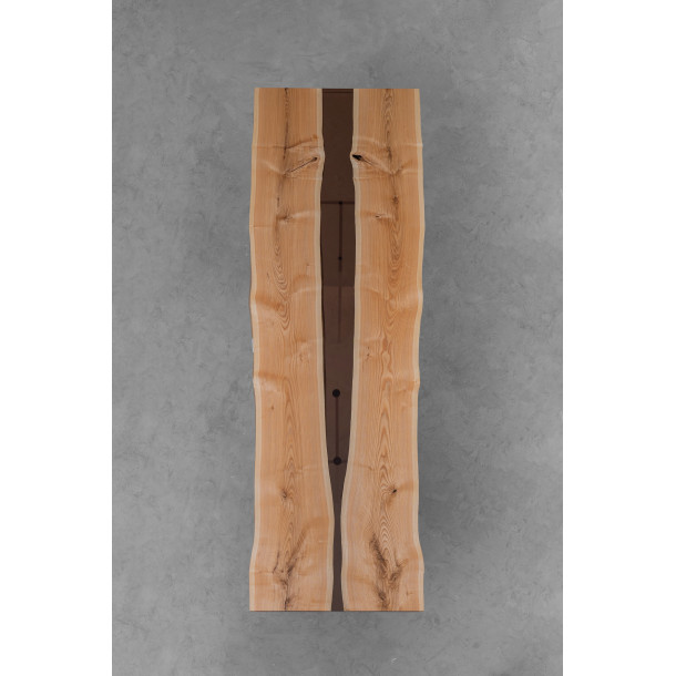 American Solid White Ash Wood Slab w/ Cognac Resin | 2.25M