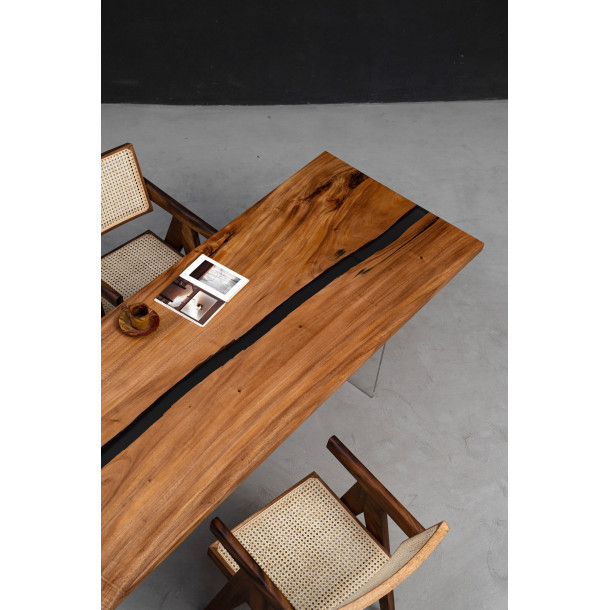 South American Solid Rainwood Slab w/ Grey Resin | 2.35M