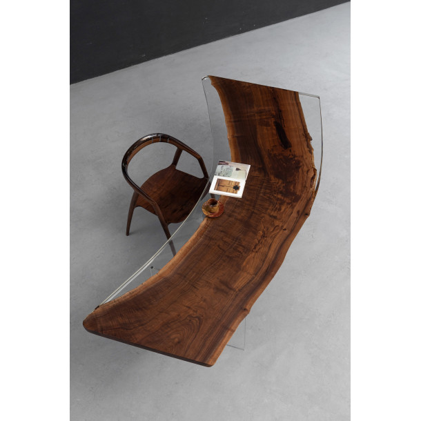 North American Solid Walnut Wood Slab w/ Clear Resin | 2.27M