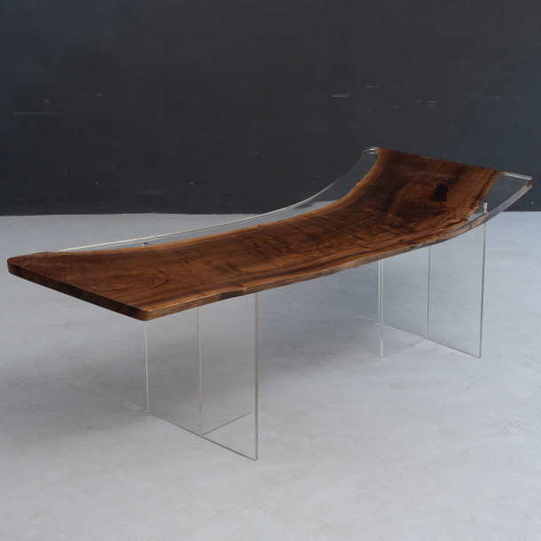 North American Solid Walnut Wood Slab w/ Clear Resin | 2.27M