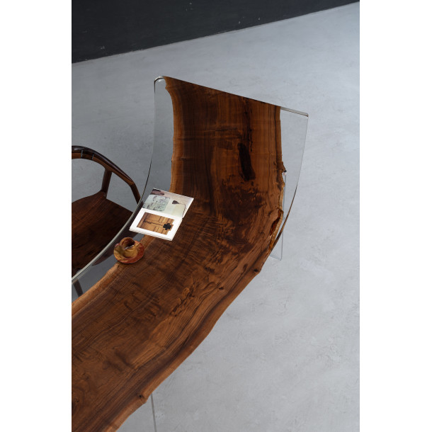 North American Solid Walnut Wood Slab w/ Clear Resin | 2.27M