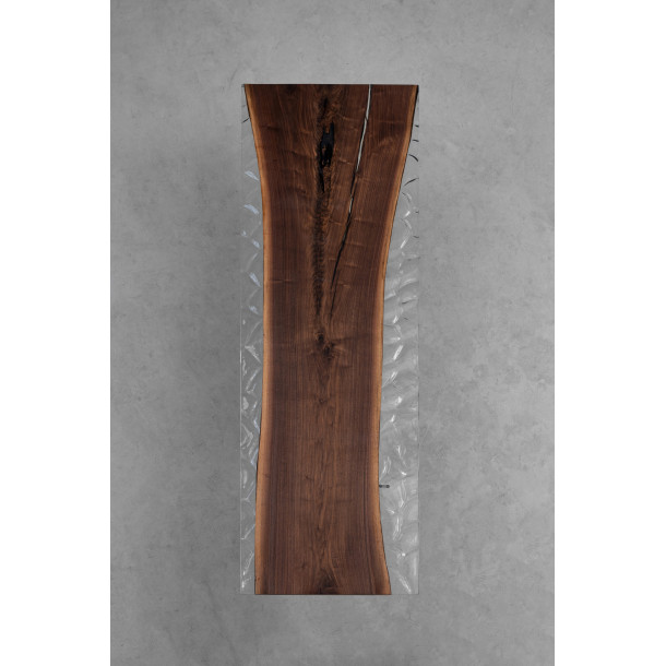 North American Solid Walnut Wood Slab w/ Clear Resin | 2.54M