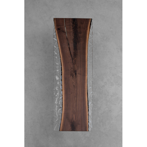 North American Solid Walnut Wood Slab w/ Clear Resin | 2.54M
