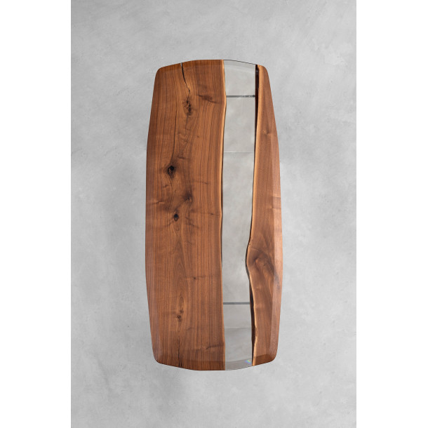 North American Solid Walnut Wood Slab w/ Clear Resin | 2.00M