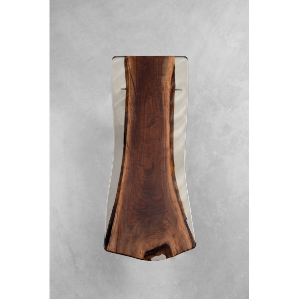 North American Solid Walnut Wood Slab w/ Amber Resin| 1.85M