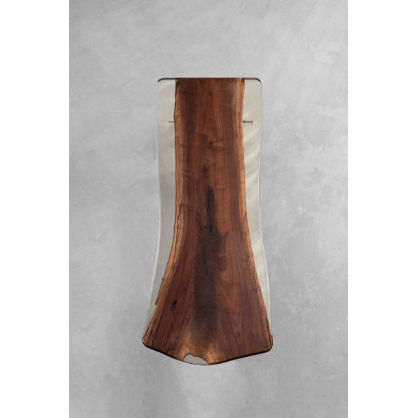 North American Solid Walnut Wood Slab w/ Amber Resin| 1.85M